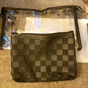 Burfocus Clear Toiletry Bag and Black Cosmetic Makeup Bag Set of 2